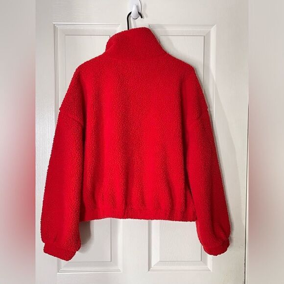 NWT OLD NAVY Oversized Full-Zip Sherpa Pullover Color: Robbie Red - Picture 9 of 9